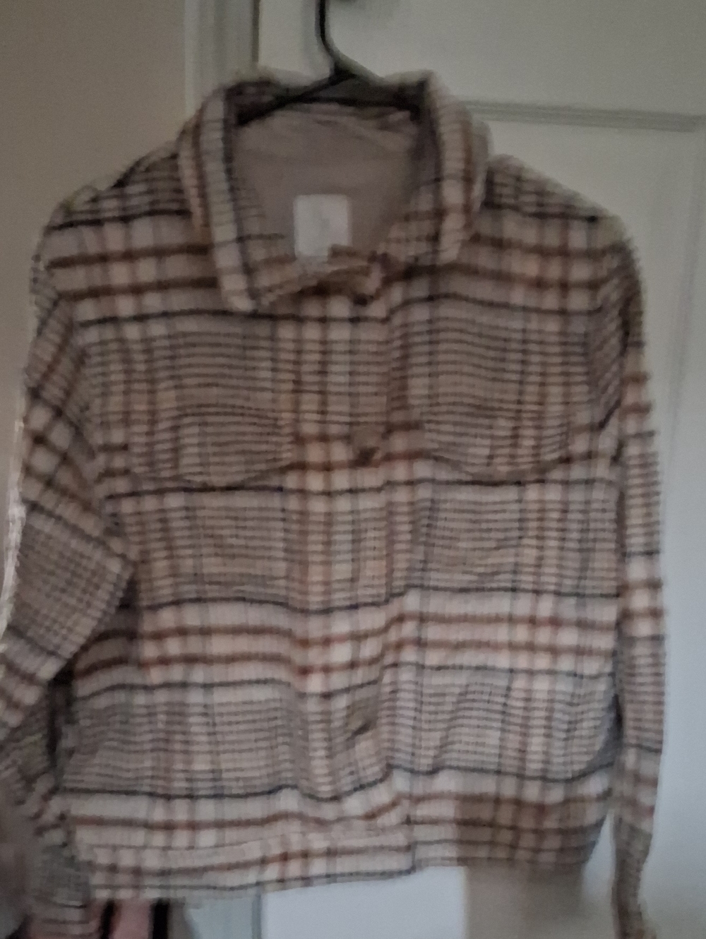 Joie Beige and Brown Plaid Button-Front Jacket